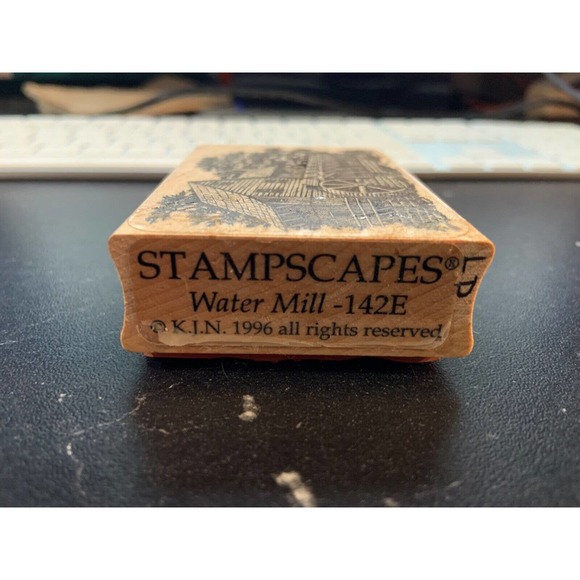 Stampscape Water Mill Wood Rubber Stamp - New - 142E - Picture 4 of 4